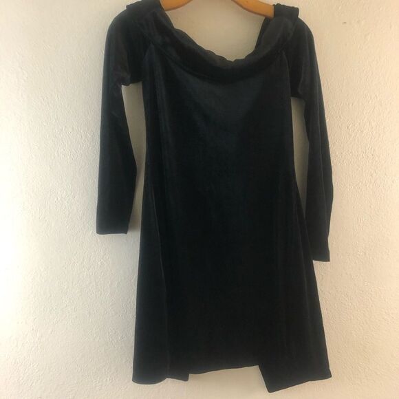 Fashion nova side button suave black velvet dress size M - Picture 6 of 7